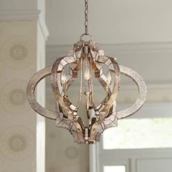 Modern Lamp Shop -Modern Lamp Shop possini euro ornament 23 and one quarter inch wide aged silver 6 light chandelier t5031cropped