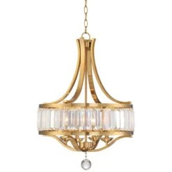 Possini Euro Prava 21 1/2" Wide Brass 4-Light Crystal Chandelier -Modern Lamp Shop possini euro prava 21 and one half inch wide brass 4 light crystal chandelier 71d34