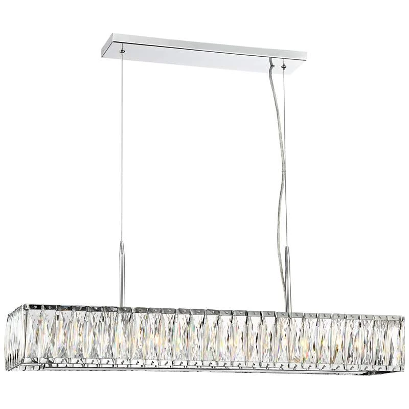 Possini Euro Sera 33 1/2" Chrome Crystal Kitchen Island Light Pendant 2 Possini Euro Sera 33 1/2" Chrome Crystal Kitchen Island Light Pendant - Image 2