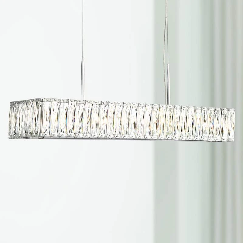 Possini Euro Sera 33 1/2" Chrome Crystal Kitchen Island Light Pendant 1 Possini Euro Sera 33 1/2" Chrome Crystal Kitchen Island Light Pendant