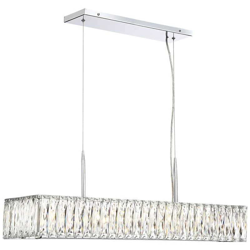 Possini Euro Sera 33 1/2" Chrome Crystal Kitchen Island Light Pendant 6 Possini Euro Sera 33 1/2" Chrome Crystal Kitchen Island Light Pendant - Image 6