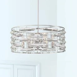 Possini Euro Smart 20" Wide Nickel And Crystal Modern Pendant Light