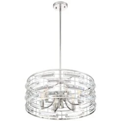 Possini Euro Smart 20" Wide Nickel And Crystal Modern Pendant Light -Modern Lamp Shop possini euro smart 20 inch wide nickel and crystal modern pendant light 39h46views4