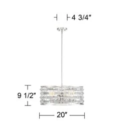 Possini Euro Smart 20" Wide Nickel And Crystal Modern Pendant Light -Modern Lamp Shop possini euro smart 20 inch wide nickel and crystal modern pendant light 39h46views5