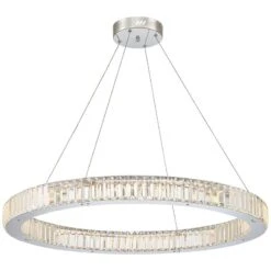 Possini Euro Vesta 35 1/2" Wide Chrome LED Ring Pendant Chandelier -Modern Lamp Shop possini euro vesta 35 and one half inch wide chrome led ring pendant chandelier 35c50views4