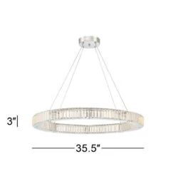 Possini Euro Vesta 35 1/2" Wide Chrome LED Ring Pendant Chandelier -Modern Lamp Shop possini euro vesta 35 and one half inch wide chrome led ring pendant chandelier 35c50views5