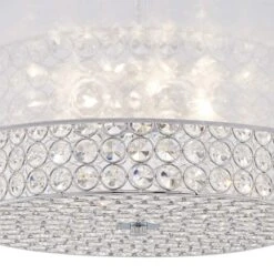 Possini Euro Viviette 20" Wide Chrome And Modern Crystal Pendant Light -Modern Lamp Shop possini euro viviette 20 inch wide chrome and modern crystal pendant light 8g479views1