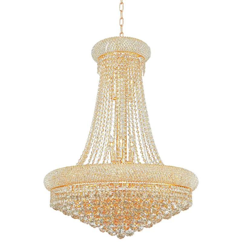 Primo 28" Traditional Gold And Crystal Chandelier By Elegant Lighting 2 Primo 28" Traditional Gold And Crystal Chandelier By Elegant Lighting - Image 2