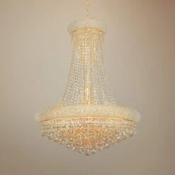 Primo 28" Traditional Gold And Crystal Chandelier By Elegant Lighting