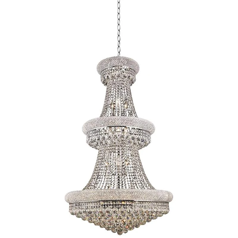 Primo 30" Wide Chrome And Clear Crystal Chandelier 2 Primo 30" Wide Chrome And Clear Crystal Chandelier - Image 2