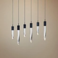 Quartz 39 1/4"W Black 12-LED Kitchen Island Light Pendant