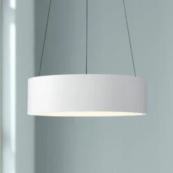 Radiant 15" Wide White LED Drum Pendant Light