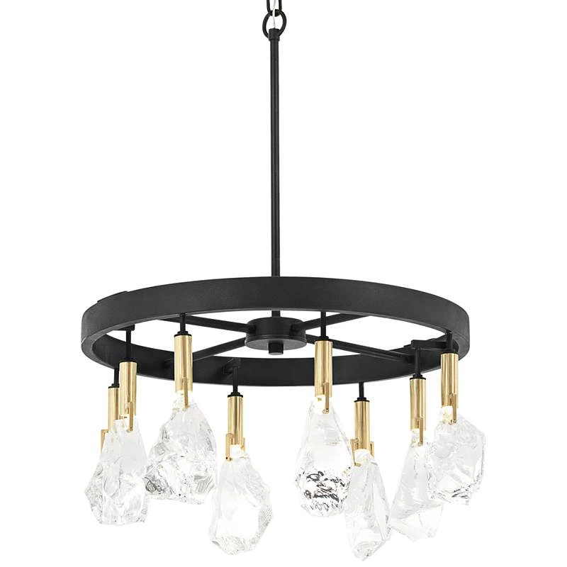 Rare Elements 20" Wide Sand Coal 8-Light LED Chandelier 2 Rare Elements 20" Wide Sand Coal 8-Light LED Chandelier - Image 2