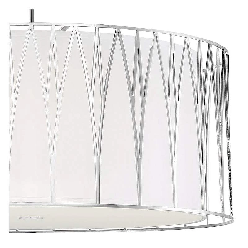 Regal Terrace 32"W Polished Nickel LED Drum Pendant Light 3 Regal Terrace 32"W Polished Nickel LED Drum Pendant Light - Image 3