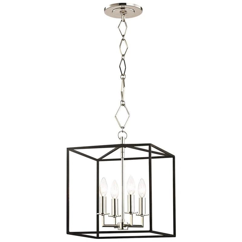 Richie 13" Wide Polished Nickel And Black 4-Light Pendant 2 Richie 13" Wide Polished Nickel And Black 4-Light Pendant - Image 2