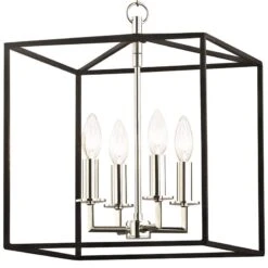 Richie 13" Wide Polished Nickel And Black 4-Light Pendant 7 Richie 13" Wide Polished Nickel And Black 4-Light Pendant -Modern Lamp Shop richie 13 inch wide polished nickel and black 4 light pendant 66j90views2