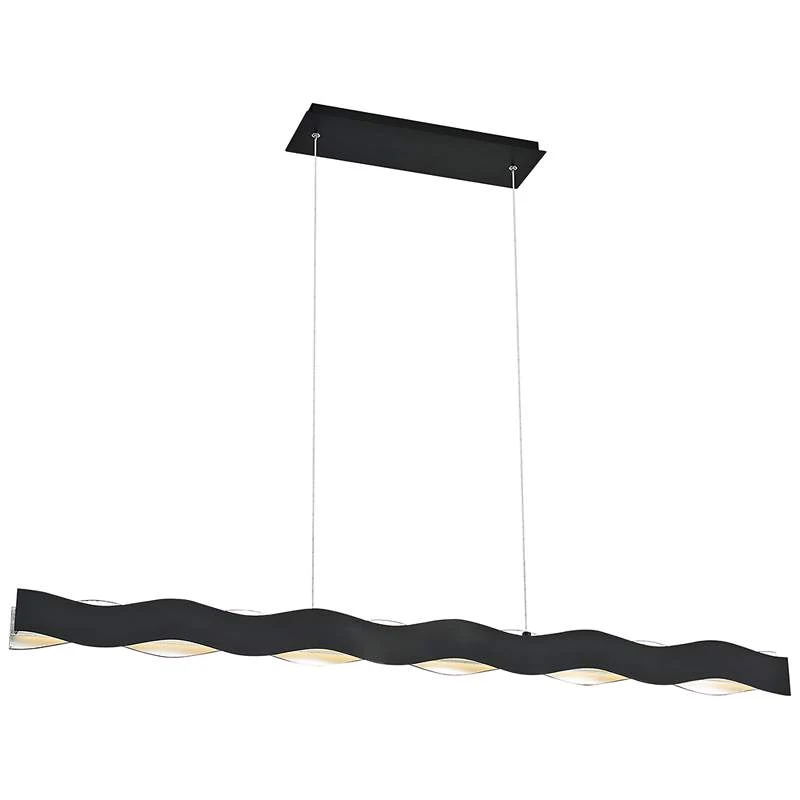 Ripple 48 1/2" Wide Black LED Kitchen Island Light Pendant 2 Ripple 48 1/2" Wide Black LED Kitchen Island Light Pendant - Image 2
