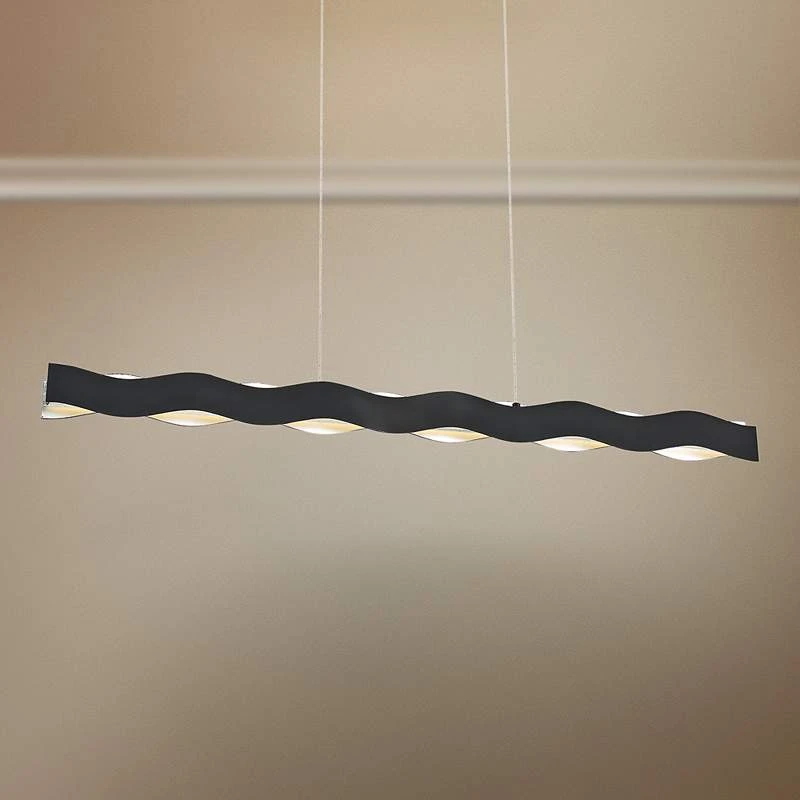 Ripple 48 1/2" Wide Black LED Kitchen Island Light Pendant 1 Ripple 48 1/2" Wide Black LED Kitchen Island Light Pendant