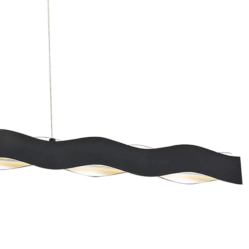 Ripple 48 1/2" Wide Black LED Kitchen Island Light Pendant 3 Ripple 48 1/2" Wide Black LED Kitchen Island Light Pendant - Image 3