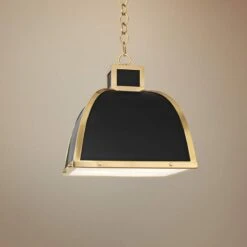 Robert Abbey Ranger 17 1/2"W Black And Brass Pendant Light
