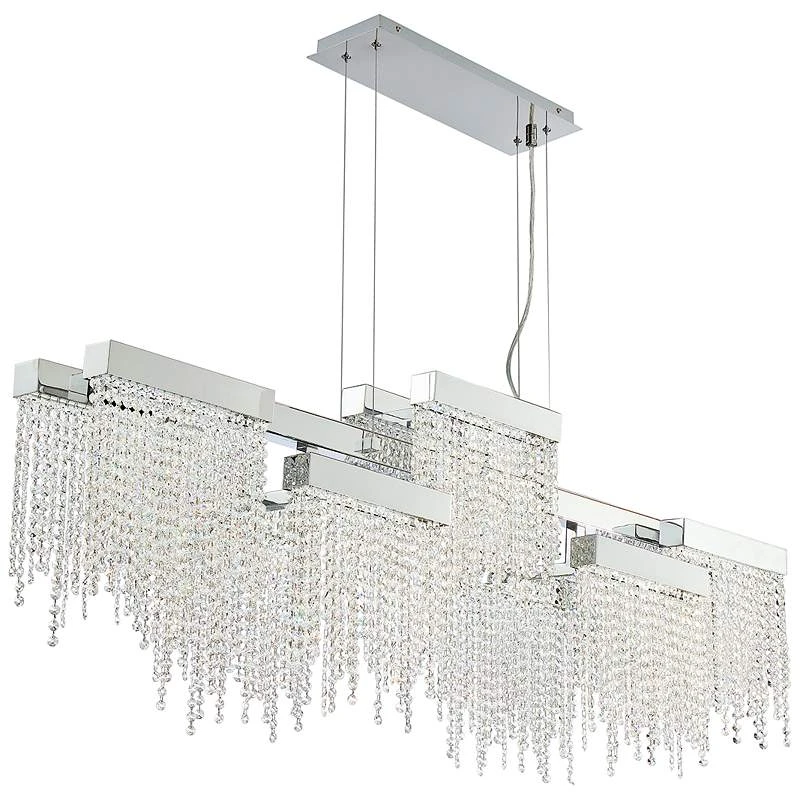 Rossi 51 1/4"W Chrome LED Kitchen Island Light Chandelier 2 Rossi 51 1/4"W Chrome LED Kitchen Island Light Chandelier - Image 2