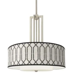 Rustic Chic Carey 24" Brushed Nickel 4-Light Chandelier