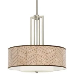 Rustic Woodwork Carey 24" Brushed Nickel 4-Light Chandelier