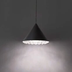 Schonbek Primrose Black 8" Wide Modern Cone LED Mini Pendant -Modern Lamp Shop schonbek primrose black 8 inch wide modern cone led mini pendant 259m3views2