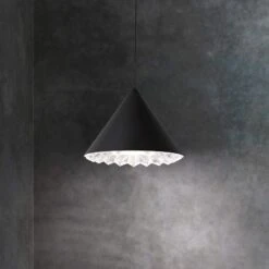 Schonbek Primrose Black 8" Wide Modern Cone LED Mini Pendant -Modern Lamp Shop schonbek primrose black 8 inch wide modern cone led mini pendant 259m3views3