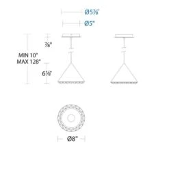 Schonbek Primrose Black 8" Wide Modern Cone LED Mini Pendant -Modern Lamp Shop schonbek primrose black 8 inch wide modern cone led mini pendant 259m3views4