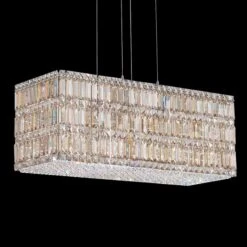 Schonbek Quantum Collection 29 1/2" Block Crystal Pendant