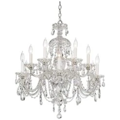 Schonbek Sterling 29" Wide Heritage Crystal 12-Light Chandelier -Modern Lamp Shop schonbek sterling 29 inch wide heritage crystal 12 light chandelier 75124