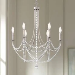 Schonbek Verdana 24"W Antique Silver 6-Light Pendant Light