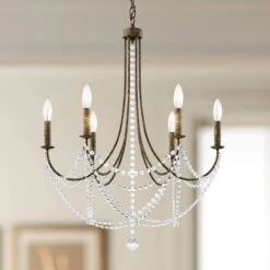 Schonbek Verdana 24"W Heirloom Bronze 6-Light Pendant Light