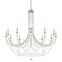 Modern Lamp Shop -Modern Lamp Shop schonbek verdana 43 inchw antique silver 12 light pendant light 98m39