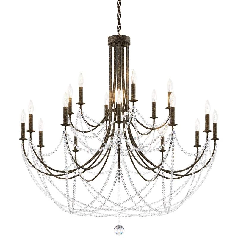 Schonbek Verdana 43"W Bronze 18-Light 2-Tier Pendant Light 2 Schonbek Verdana 43"W Bronze 18-Light 2-Tier Pendant Light - Image 2