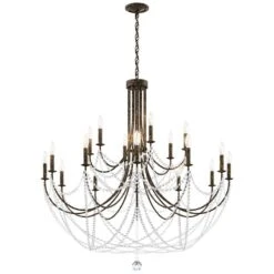 Schonbek Verdana 43"W Bronze 18-Light 2-Tier Pendant Light 9 Schonbek Verdana 43"W Bronze 18-Light 2-Tier Pendant Light -Modern Lamp Shop schonbek verdana 43 inchw bronze 18 light 2 tier pendant light 98p80views3
