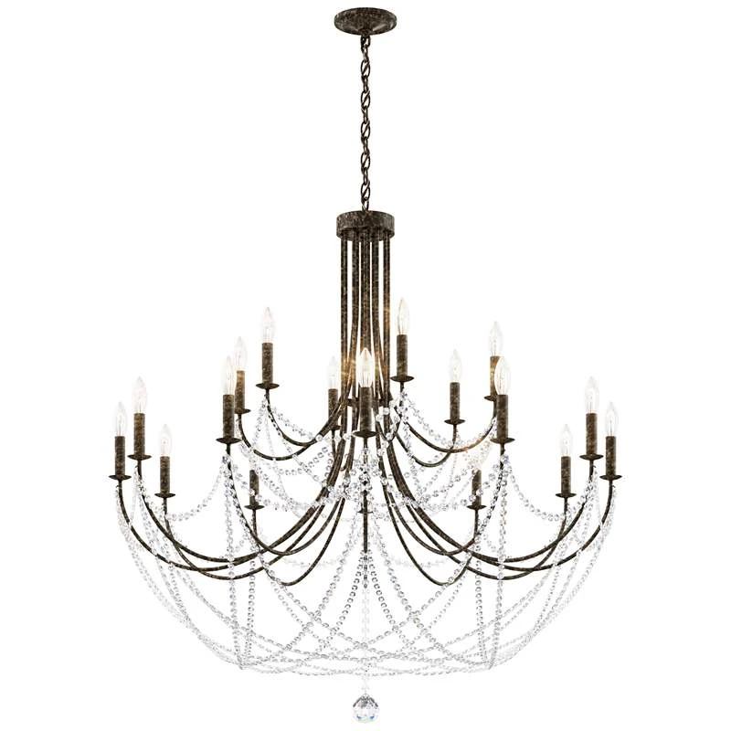 Schonbek Verdana 43"W Bronze 18-Light 2-Tier Pendant Light 5 Schonbek Verdana 43"W Bronze 18-Light 2-Tier Pendant Light - Image 5