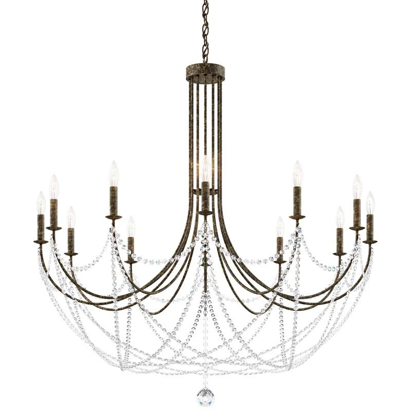 Schonbek Verdana 43"W Heirloom Bronze 12-Light Pendant Light 2 Schonbek Verdana 43"W Heirloom Bronze 12-Light Pendant Light - Image 2