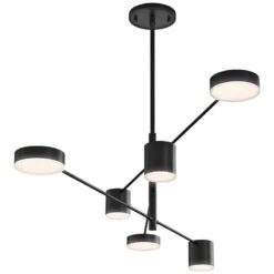 Sonneman Counterpoint™ 45"W Satin Black 6-Light LED Pendant
