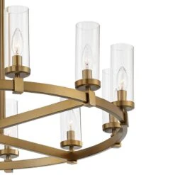 Stiffel Aron 36" Wide Brass 12-Light Wagon Wheel Chandelier 9 Stiffel Aron 36" Wide Brass 12-Light Wagon Wheel Chandelier -Modern Lamp Shop stiffel aron 36 inch wide brass 12 light wagon wheel chandelier 88h33views1