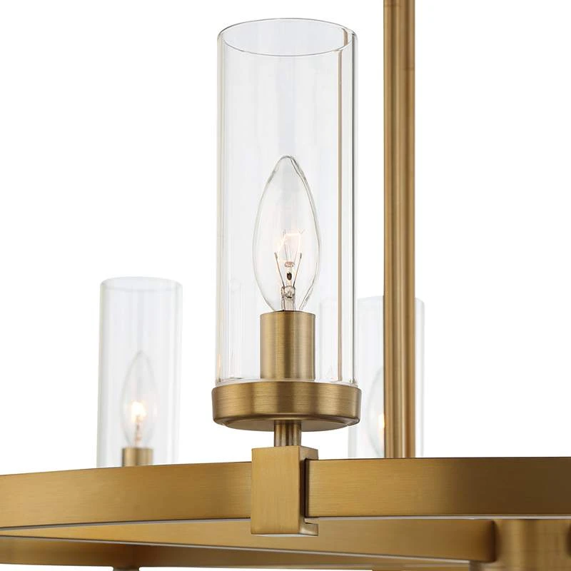 Stiffel Aron 36" Wide Brass 12-Light Wagon Wheel Chandelier 5 Stiffel Aron 36" Wide Brass 12-Light Wagon Wheel Chandelier - Image 5