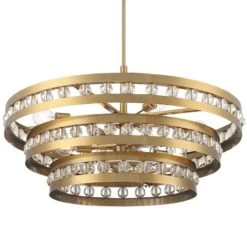 Stiffel Artyom 40" Wide Warm Gold 8-Light Crystal Ring Pendant 8 Stiffel Artyom 40" Wide Warm Gold 8-Light Crystal Ring Pendant -Modern Lamp Shop stiffel artyom 40 inch wide warm gold 8 light crystal ring pendant 508n0