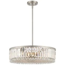 Stiffel Ella 20 1/4" Wide Brushed Nickel Crystal 5-Light Pendant -Modern Lamp Shop stiffel ella 20 and one quarter inch wide brushed nickel crystal 5 light pendant 545k0views3