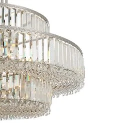 Stiffel Ella 32 1/2"Wide Nickel Crystal 16-Light Three-Tier Pendant 8 Stiffel Ella 32 1/2"Wide Nickel Crystal 16-Light Three-Tier Pendant -Modern Lamp Shop stiffel ella 32 and one half inchwide nickel crystal 16 light three tier pendant 032f0views1