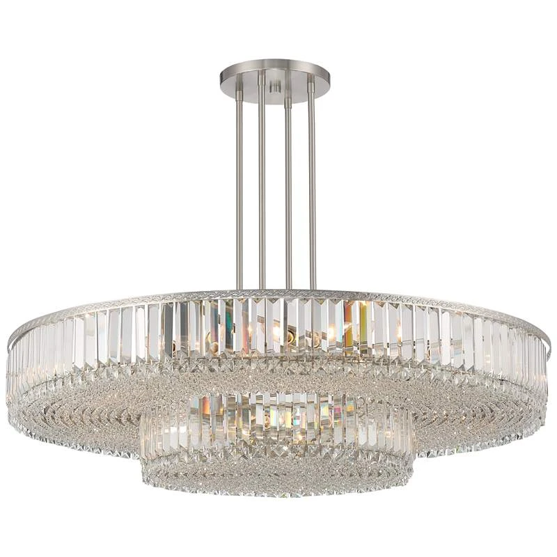 Stiffel Ella 40 1/4" Wide Brushed Nickel Clear Crystal Pendant Light 2 Stiffel Ella 40 1/4" Wide Brushed Nickel Clear Crystal Pendant Light - Image 2