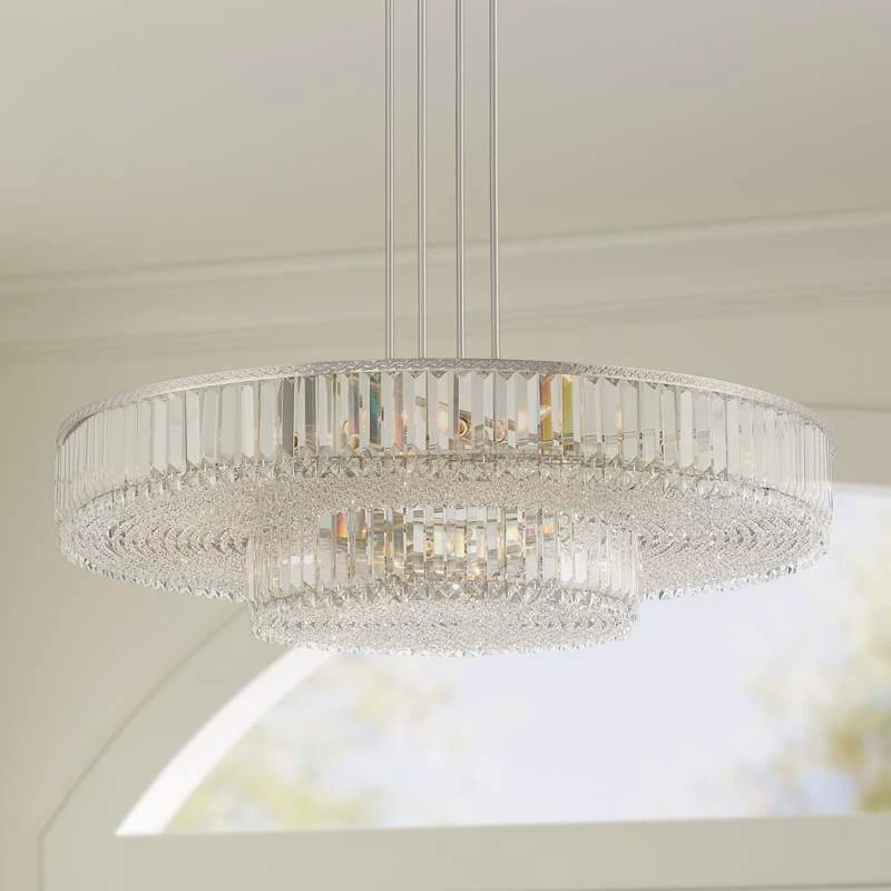 Stiffel Ella 40 1/4" Wide Brushed Nickel Clear Crystal Pendant Light 1 Stiffel Ella 40 1/4" Wide Brushed Nickel Clear Crystal Pendant Light