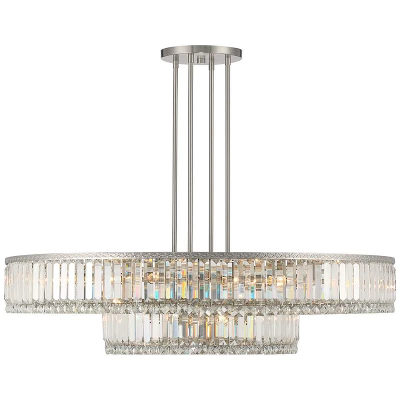 Stiffel Ella 40 1/4" Wide Brushed Nickel Clear Crystal Pendant Light 6 Stiffel Ella 40 1/4" Wide Brushed Nickel Clear Crystal Pendant Light - Image 6