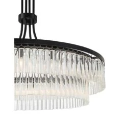 Stiffel Handry 38" Wide Black Glass Rod 16-Light Pendant -Modern Lamp Shop stiffel handry 38 inch wide black glass rod 16 light pendant 529m0views1