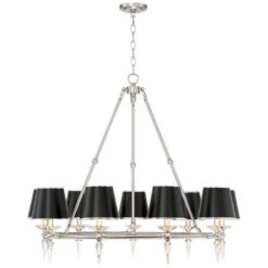 Stiffel Manhattan 37 1/2"W Brushed Nickel And Black 9-Light Chandelier -Modern Lamp Shop stiffel manhattan 37 and one half inchw brushed nickel and black 9 light chandelier 78x06views4